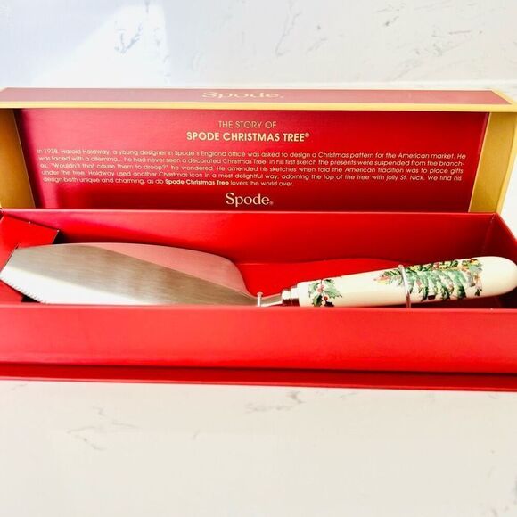 Spode Christmas Tree Cake Slice Pie Server Knife 10” - Picture 3 of 6